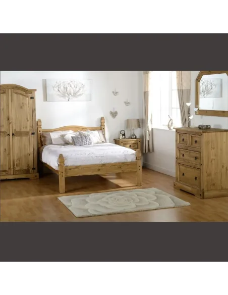 Corona Trio Bedroom Set - Distressed Waxed Pine