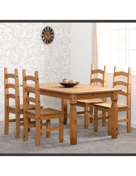 Corona 5FT Dining Set - Distressed Waxed Pine