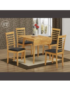Hanover Square Drop Leaf Dining Set with 4 Chairs - Light Oak