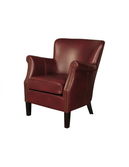 Harlow Armchair - Burgundy Leather Air