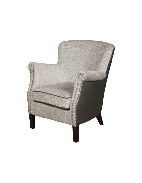 Harlow Fusion Armchair - Grey Chenille/Leather Air