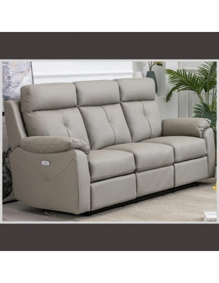 Milano Electric 3 Seater Sofa - Moon