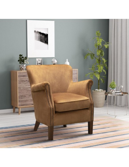 Harlow Vintage Armchair - Caramel