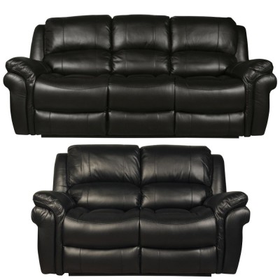 Farnham Manual 3+2 Sofa Set - Black