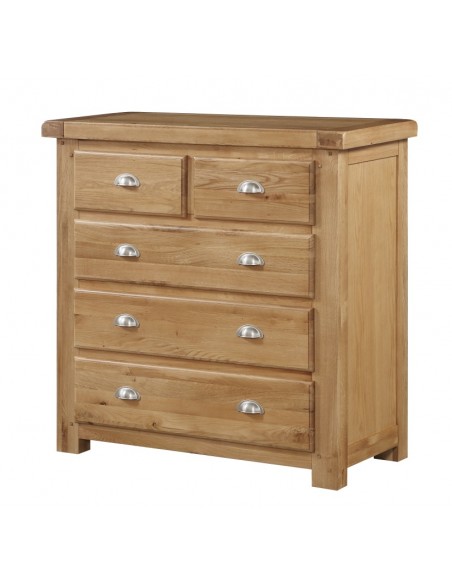 Newbridge 2 over 3 Drawers Chest - Oak