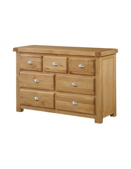 Newbridge 3 over 4 Drawers Chest - Oak