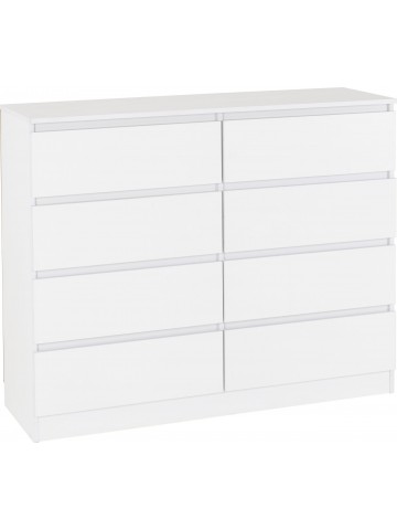 Malvern 8 Drawer Chest - White