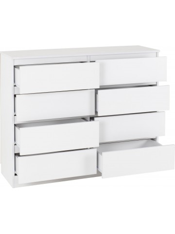 Malvern 8 Drawer Chest - White