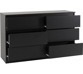 Malvern 6 Drawer Chest - Black