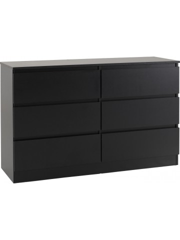 Malvern 6 Drawer Chest - Black