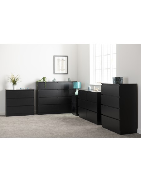 Malvern 4 Drawer Chest - Black