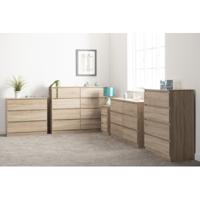 Malvern 3 Drawer Bedside Locker - Sonoma Oak Effect