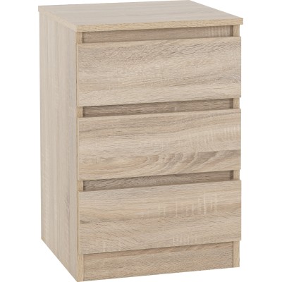 Malvern 3 Drawer Bedside Locker - Sonoma Oak Effect