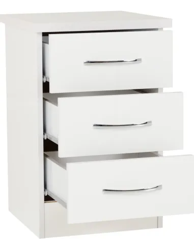 Nevada 4 Door 2 Drawer Wardrobe Bedroom Set - White Gloss