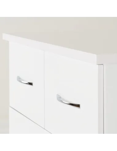 Nevada 4 Door 2 Drawer Wardrobe Bedroom Set - White Gloss