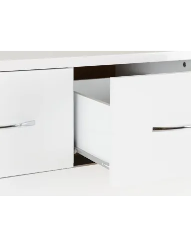 Nevada 4 Door 2 Drawer Wardrobe Bedroom Set - White Gloss
