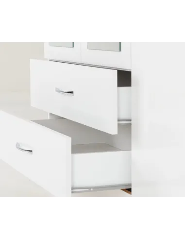 Nevada 4 Door 2 Drawer Wardrobe Bedroom Set - White Gloss