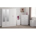 Nevada 4 Door 2 Drawer Wardrobe Bedroom Set - White Gloss