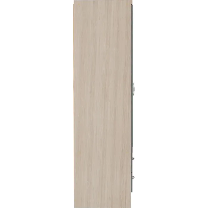 Nevada 4 Door 2 Drawer Wardrobe Bedroom Set - Grey Gloss/Light Oak Effect Veneer