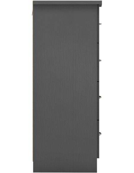 Nevada 3 Door 2 Drawer Wardrobe Bedroom Set - 3D Effect Grey