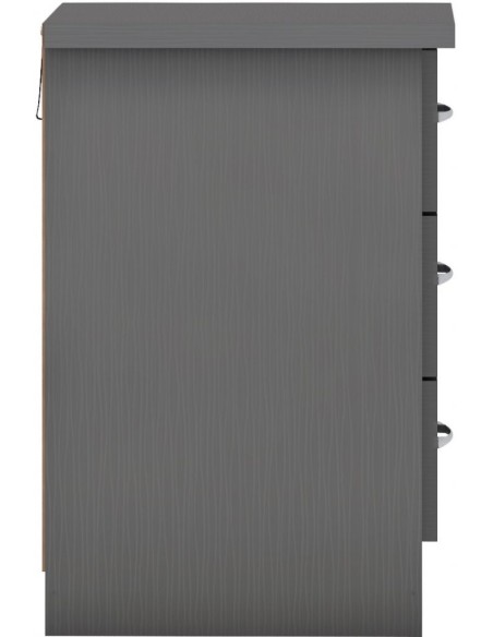 Nevada 3 Door 2 Drawer Wardrobe Bedroom Set - 3D Effect Grey