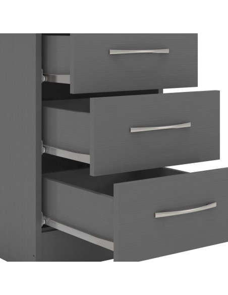 Nevada 3 Door 2 Drawer Wardrobe Bedroom Set - 3D Effect Grey