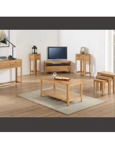 Dunmore Coffee Table with Shelf - Oak