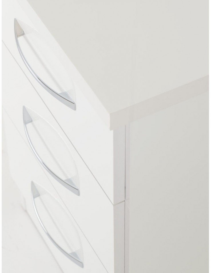 Nevada 3 Door 2 Drawer Wardrobe Wardrobe Bedroom Set - White Gloss