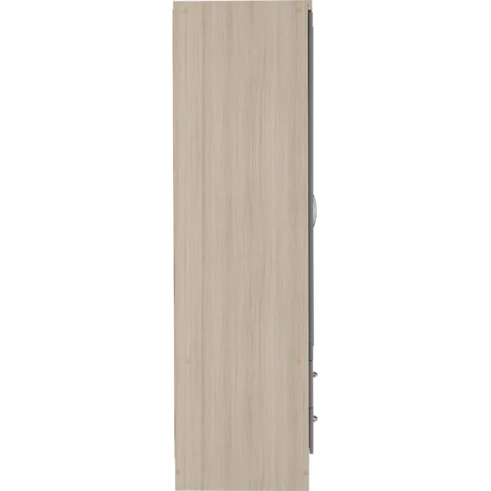 Nevada 3 Door 2 Drawer Wardrobe Bedroom Set - Grey Gloss/Light Oak Effect Veneer