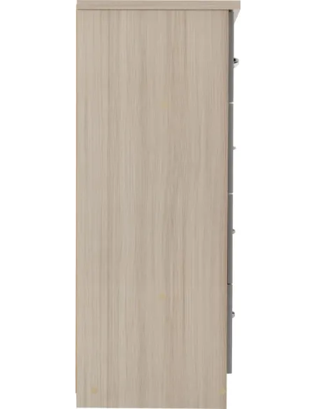 Nevada 3 Door 2 Drawer Wardrobe Bedroom Set - Grey Gloss/Light Oak Effect Veneer