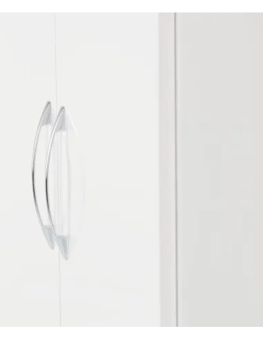 Nevada 2 Door 1 Drawer Wardrobe Bedroom Set - White Gloss