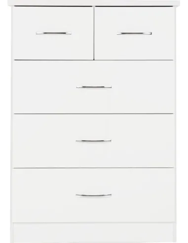 Nevada 2 Door 1 Drawer Wardrobe Bedroom Set - White Gloss