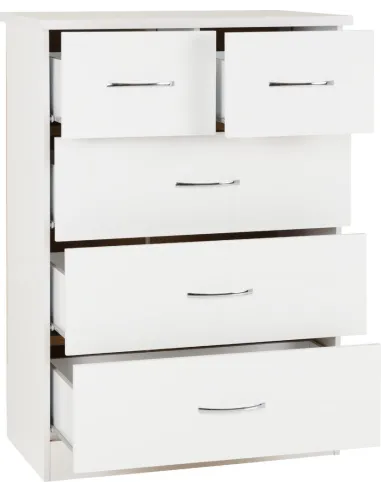 Nevada 2 Door 1 Drawer Wardrobe Bedroom Set - White Gloss