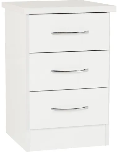 Nevada 2 Door 1 Drawer Wardrobe Bedroom Set - White Gloss