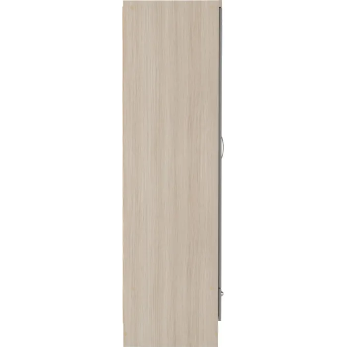 Nevada 2 Door 1 Drawer Wardrobe Bedroom Set - Grey Gloss/Light Oak Effect Veneer