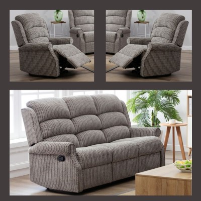 Drancy 3+1+1 Manual Recliner Sofa Set - Latte