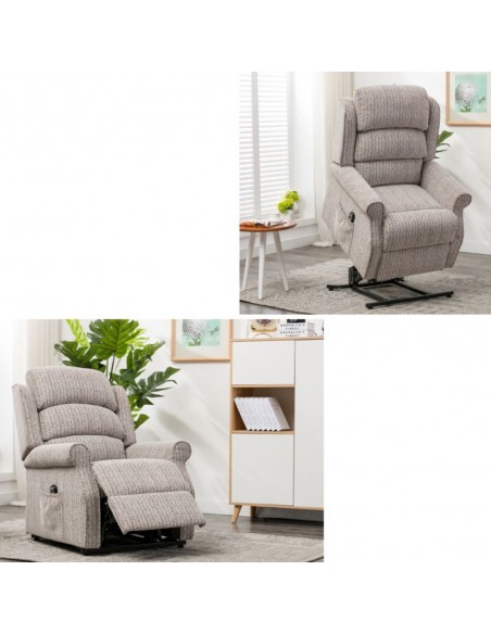 Drancy Single Motor Lift & Tilt Recliner Armchair - Natural