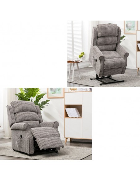 Drancy Single Motor Lift & Tilt Recliner Armchair - Latte