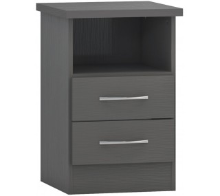 Nevada 2 Drawer Bedside Cabinet - 3D Effect Grey | furniture shop carlow, furniture carlow, furniture naas, furniture wexford, furniture ireland, furniture stores dublin