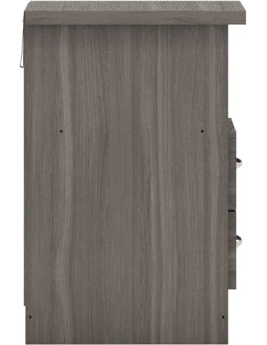 Nevada 2 Drawer Bedside Cabinet - Black Wood Grain