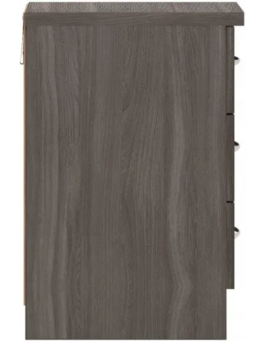 Nevada 3 Drawer Bedside Locker - Black  Wood Grain