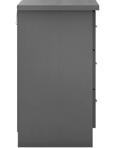 Nevada 3 Drawer Chest - 3D Effect Grey