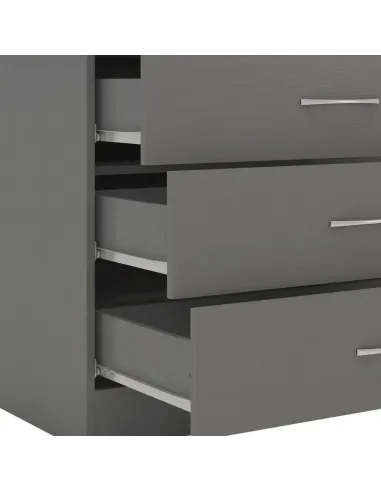 Nevada 3 Drawer Chest - 3D Effect Grey
