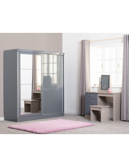 Nevada 2 Door Slider Wardrobe - Grey Gloss