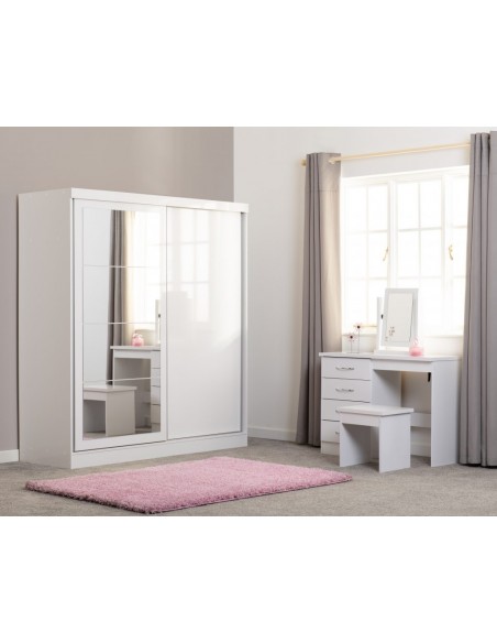 Nevada 2 Door Sliding Wardrobe - White Gloss