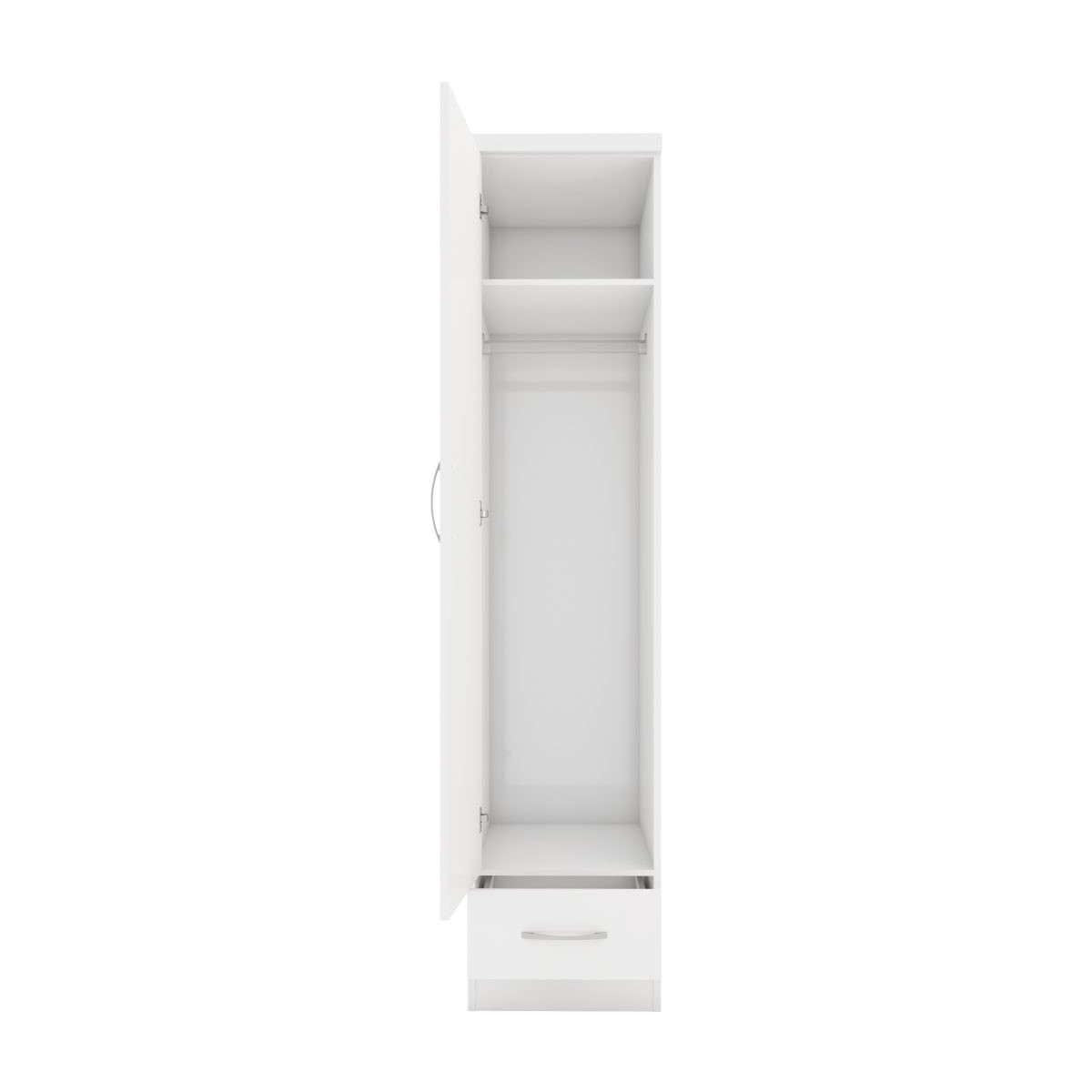 Nevada 1 Door 1 Drawer Wardrobe - White Gloss