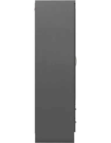 Nevada 3 Door 2 Drawer Wardrobe - 3D Effect Grey