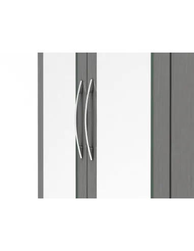 Nevada 3 Door 2 Drawer Wardrobe - 3D Effect Grey