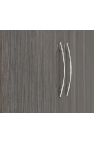 Nevada 2 Door 1 Drawer Wardrobe - Black  Wood Grain