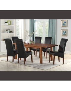 Andorra & Sophie 120cm Dining Set - Black/Acacia